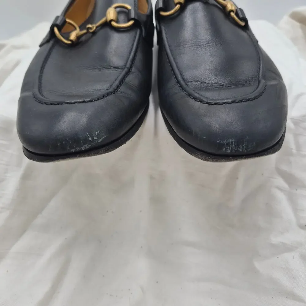 Gucci Jordaan loafer Black Leather slip-on men's Italian 6 US 6.5